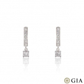 White Gold Diamond Drop Earrings